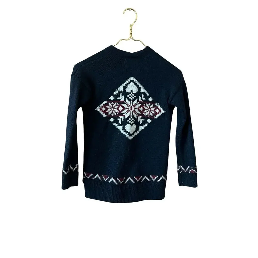 Abercrombie Kids Button Down navy blue Cardigan Sweater knit sz 9/10